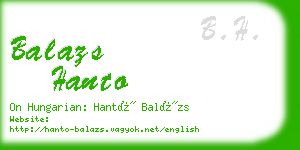 balazs hanto business card